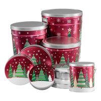 Holiday Trees Round Tin Container Size 1S 6 11/16" x 1 13/16" (24 pack)