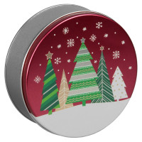 Holiday Trees Round Tin Container Size 115 Holiday Trees Round Tin Container Size 115