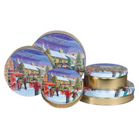 Hometown Holiday Round Tin Container Size 115 9 7/8" x 1 15/16" (20 pack)