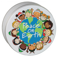 Peace on Earth Round Tin Container Size 3C Peace on Earth Round Tin Container Size 3C