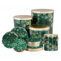 Emerald Snowfall Round Tin Container Size 5C 9 7/8" x 3 1/2" (12 pack)