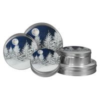 Arctic Moon Round Tin Container Size 5C 9 7/8" x 3 1/2" (12 pack)
