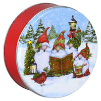 Festive Gnomes Round Tin Container Size 1S Festive Gnomes Round Tin Container Size 1S