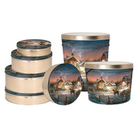 Trimming the Tree Round Tin Container Size 3C 8 1/8" x 3" (15 pack)