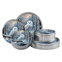 Snow Owl Round Tin Container Size 3C 8 1/8" x 3" (15 pack)