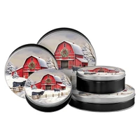 Heartland Holiday Round Tin Container Size 5C 9 7/8" x 3 1/2" (12 pack)