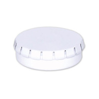 White Round 202 Clic-Clac Tin Container 2 1/8" x 11/16"