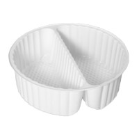 White 2-Cavity Compartment Inserts for Size 2C Round Tin Containers White 2-Cavity Compartment Inserts for Size 2C Round Tin Containers