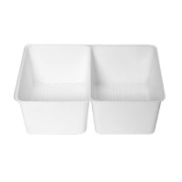 White 2-Cavity Compartment Inserts for Size 4REC Rectangle Tin Containers White 2-Cavity Compartment Inserts for Size 4REC Rectangle Tin Containers