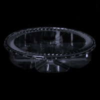 10" 64 oz. Round Clear Plastic 6-Cavity Tub with Lid 10" 64 oz. Round Clear Plastic 6-Cavity Tub with Lid