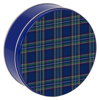 Tartan Blue Round Tin Container Size 5C