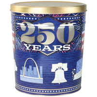 America's 250th Popcorn Tin Container Size 15T (2 gal) 10 1/4" x 7 13/16" (12 pack)