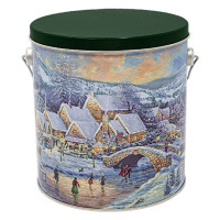 Christmas at Lamplight Village Tall Round Tin Container with Handle Size 8S (1 gal) Christmas at Lamplight Village Tall Round Tin Container with Handle Size 8S (1 gal)