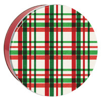 Cozy Winter Plaid Round Tin Container Size 3C