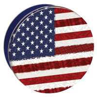 Red White & Blue Round Tin Container Size 2C