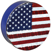 Red White & Blue Round Tin Container Size 3C