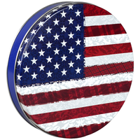 Red White & Blue Round Tin Container Size 115