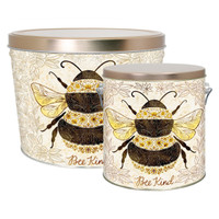 Bee Kind Tall Round Tin Container with Handle Size 8S (1 gal) 6 11/16" x 7 1/4" (12 pack)