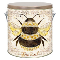 Bee Kind Tall Round Tin Container with Handle Size 8S