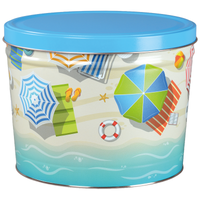 Beach Day Popcorn Tin Container Size 15T (2 gal)