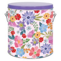 Spring Blooms Tall Round Tin Container with Handle Size 8S (1 gal)