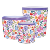 Spring Blooms Popcorn Tin Container Size 25T (3.5 gal) 10 1/4" x 11 1/2" (6 pack)