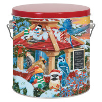 Feathered Friends Tall Round Tin Container with Handle Size 8S (1 gal)