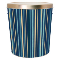 Indigo Stripes Popcorn Tin Container Size 25T (3.5 gal)