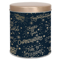 Congratulations Tall Round Tin Container Size 1QT