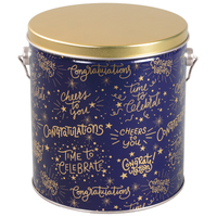 Congratulations Tall Round Tin Container with Handle Size 8S (1 gal) 6 11/16" x 7 1/4" (12 pack)
