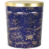 Congratulations Popcorn Tin Container Size 25T (3.5 gal)
