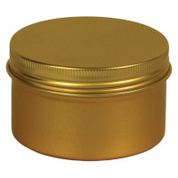 2 11/16" x 1 5/8" Diameter (4 oz.) Screw Top Gold Seamless Aluminum Tin
