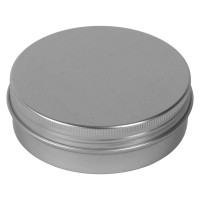 3 1/4" x 1 1/8" Diameter (3.33 oz.) Screw Top Platinum Seamless Aluminum Tin