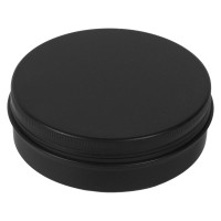 3 1/4" x 1 1/8" Diameter (3.33 oz.) Screw Top Black Seamless Aluminum Tin