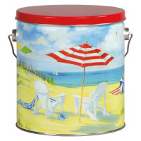 Summer Breeze Tall Round Tin Container with Handle Size 8S (1 gal) 6 11/16" x 7 1/4" (12 pack)