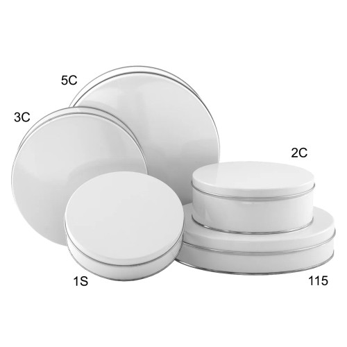 Square Cookie Tins - 6-1/8 x 6-1/8 x 2-5/8 - White - 24 Tins/Pack