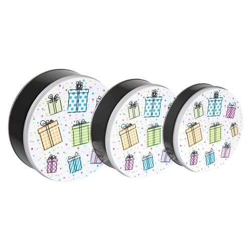 Nifty Gifty Round Tin Container Size 2C 7 3/16" x 2 5/8" (24 pack)