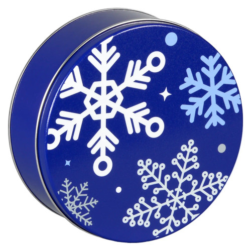 Classic Snowflake Round Tin Container Size 2C 7 3/16" x 2 5/8" (24 pack)