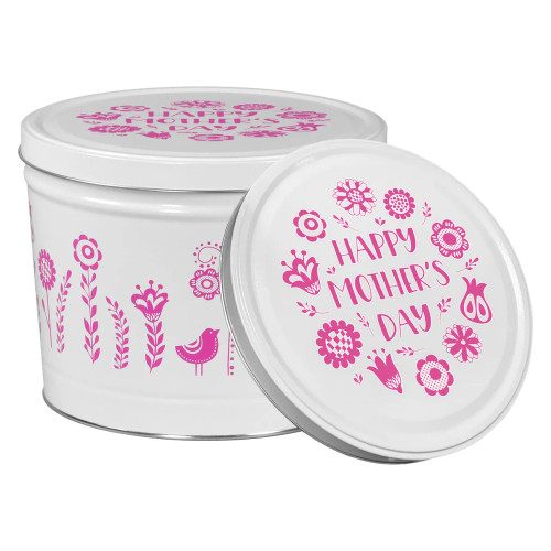 Mother's Day Popcorn Tin Container Size 15T (2 gal) 10 1/4" x 7 13/16" (12 pack)