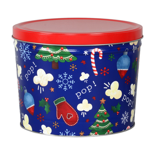 Pop Pop Pop! Popcorn Tin Container Size 15T (2 gal) 10 1/4" x 7 13/16" (12 pack)