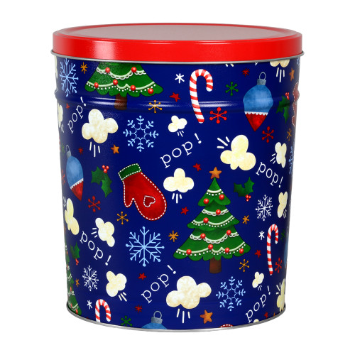 Pop Pop Pop! Popcorn Tin Container Size 25T (3.5 gal) 10 1/4" x 11 1/2" (6 pack)