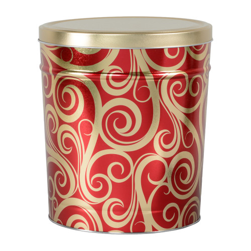 Golden Swirls Popcorn Tin Container Size 25T (3.5 gal) 10 1/4" x 11 1/2" (6 pack)