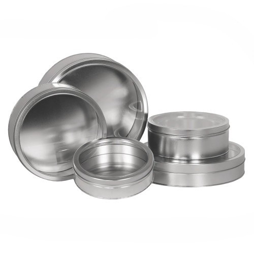Platinum Solid Round Window Tin Container Size 115 9 7/8" x 1 15/16" (20 pack)
