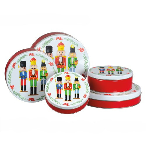 Nutcracker Trio Round Tin Container Size 115 9 7/8" x 1 15/16" (20 pack)