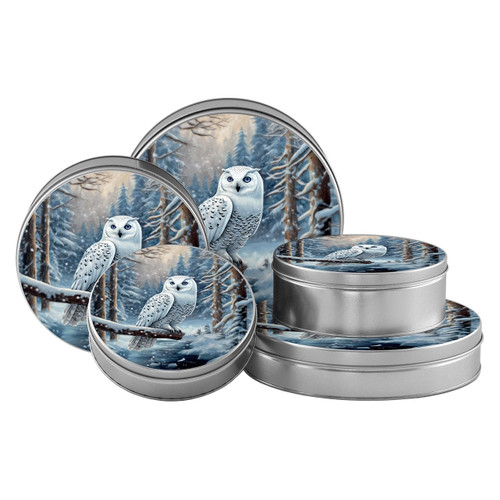 Snow Owl Round Tin Container Size 115 9 7/8" x 1 15/16" (20 pack)