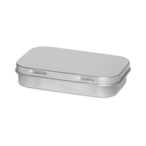 205 Platinum Rectangle Hinged Tin Container 3 11/16" x 2 5/16" x 13/16" (384 pack)