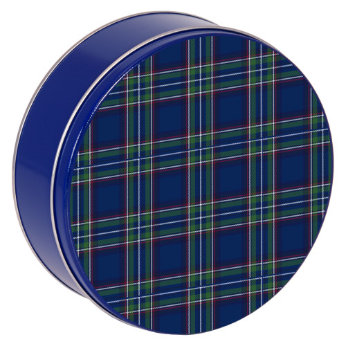 Tartan Blue Round Tin Container Size 5C 9 7/8" x 3 1/2" (12 pack)