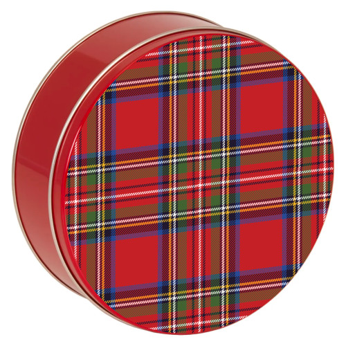 Tartan Red Round Tin Container Size 2C 7 3/16" x 2 5/8" (24 pack)