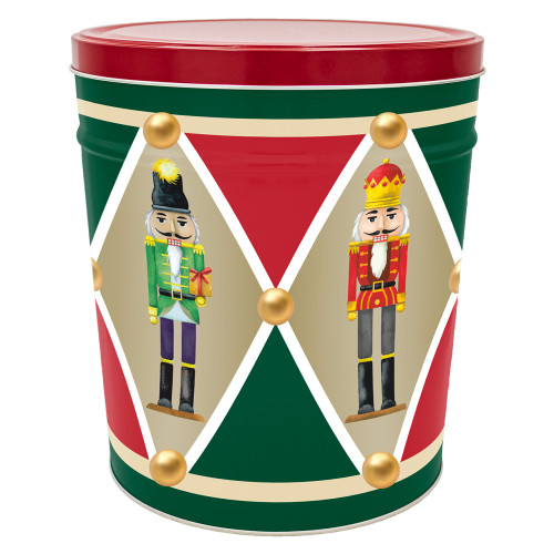 Majestic Nutcrackers Popcorn Tin Container with Handles Size 50T (6.5 gal) 12 1/4" x 14 1/8" (6.5 gal) 12 1/4" x 14 1/8" (5 pack)