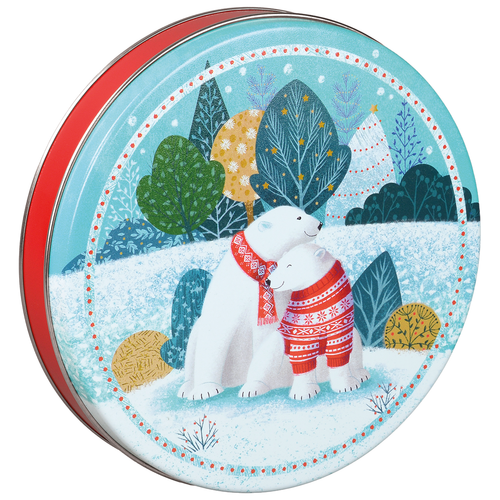 Polar Bears Round Tin Container Size 115 9 7/8" x 1 15/16" (20 pack)